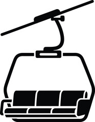 Monochromatic Ski Lift Illustration for T-Shirt Design