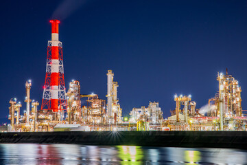 重県　四日市　工場夜景　大正橋付近