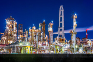 重県　四日市　工場夜景　大正橋付近