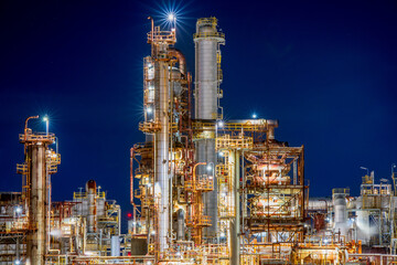 重県　四日市　工場夜景　大正橋付近