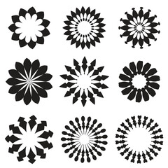 A collection of flower icon designs