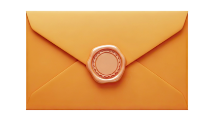 Orange Envelope with Wax Seal