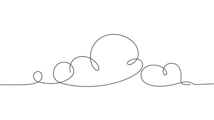 Flowing Continuous Line Cloud Illustration â€“ Minimalist and Elegant Sky Element