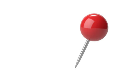 Red pushpin isolated isolated on a transparent background