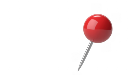 Red pushpin isolated isolated on a transparent background