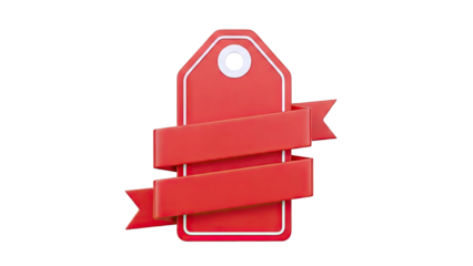 Red tag with ribbon