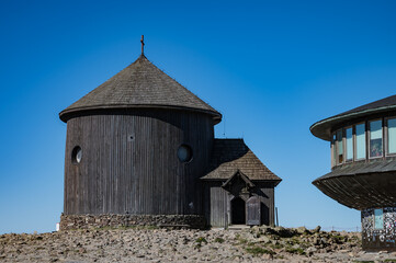 Sněžka Peak, Poland 02 July 2025, walk on Sněžka and view of Poland and the Czech Republic, visit to the top of the mountain.