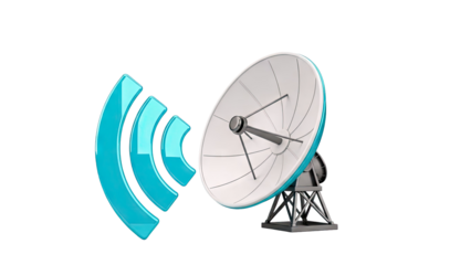 Satellite Dish Receiving Signal Waves