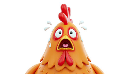 Scared Cartoon Chicken