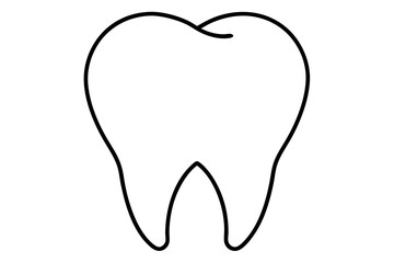 Obraz premium Outlined Molar Tooth – Minimal Line Icon for Dentist Branding