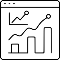 Digital Analytics: Line graphs and bar charts displayed on a screen, showcasing the crucial aspects of business analytics.