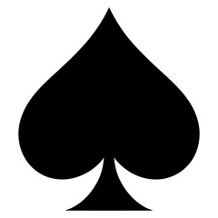 Playing Card Spades black Symbol Icon Silhouette Vector on White Background
