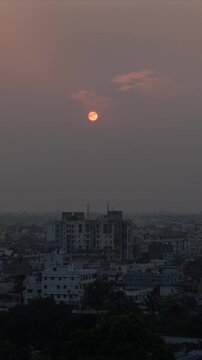 Top down Buildings and Apartment with Multiple Building aerial. Urban Buildings and Apartment at bridge road at Delhi. Cinematic cityscape drone shot. Noida Buildings.