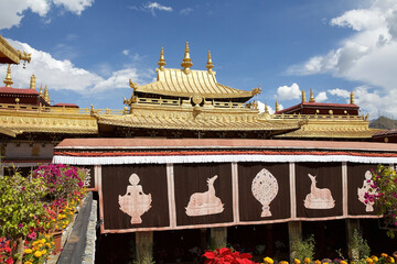 Jokhang a Tibetan Buddhist Temple, a complex at Barkhor Square in Lhasa City, Tibet, China