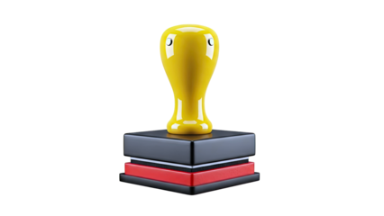 Yellow Stamp with Black and Red Base