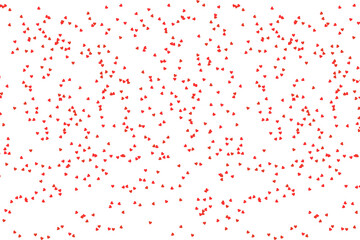 Scattered red dots on white background