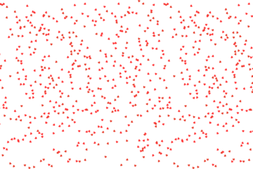 Scattered red dots on white background