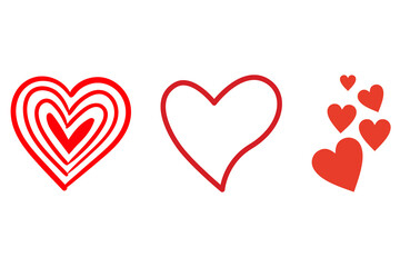 Three unique heart designs
