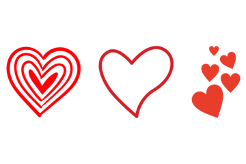 Three unique heart designs