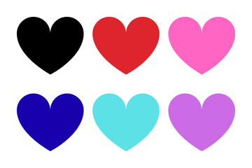 Collection of colorful hearts