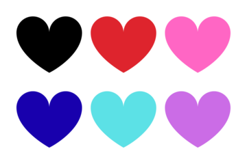 Collection of colorful hearts