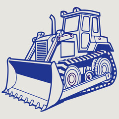 Blue construction bulldozer illustration © MST CHIN BANU BEGUM