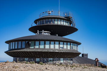 Sněžka Peak, Poland 02 July 2025, walk on Sněžka and view of Poland and the Czech Republic, visit to the top of the mountain.