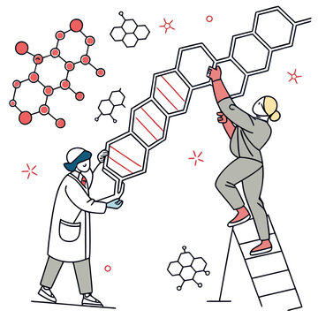 Polymer chemistry visualization of a repeating chain structure, illustrating the fundamental building blocks of plastics and synthetic materials.