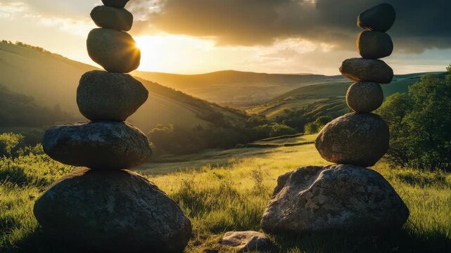 Dusk at the ancient landmark, Stonehenge, with stacked stones forming a picturesque silhouette against a dramatic sky.