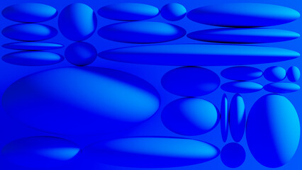 Shapes in blue on a bright background with shadows and reflections