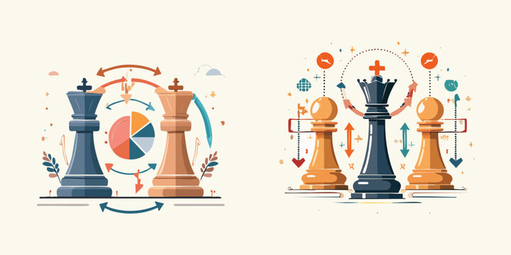 chess pieces vector illustration