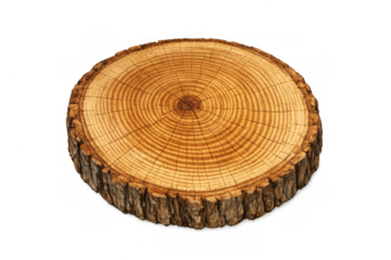 Wood tree trunk cross section showing annual rings