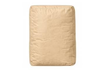 Brown paper sack bag standing on transparent background
