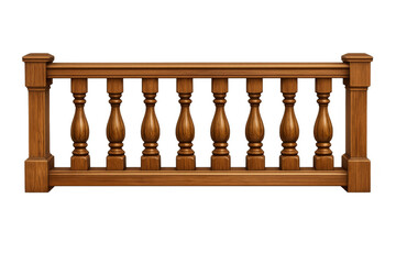 Wooden balustrade with ornate spindles and newel posts