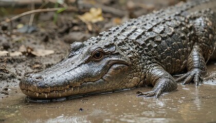 Obraz premium crocodile in the water