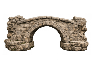 Old stone arch bridge creating vintage pathway