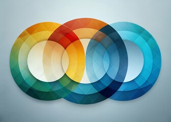 Obraz premium Vibrant overlapping circles in colorful gradient pattern design