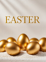 Happy Easter greeting card with spring Easter background