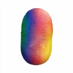 Colorful fingerprint with smooth spectrum transition isolated on white