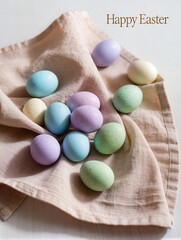 Happy Easter greeting card with spring Easter background