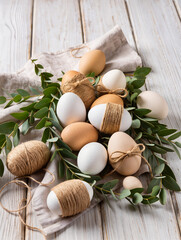 Happy Easter greeting card with spring Easter background