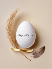 Happy Easter greeting card with spring Easter background