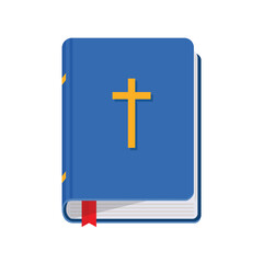 Fototapeta premium Holy bible book flat vector design isolated on white background