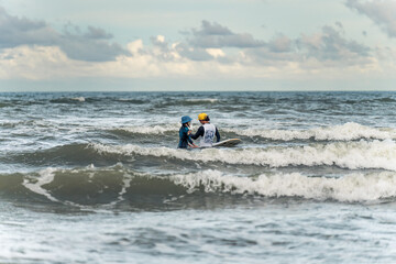 Parent child time in the waves