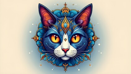 cat on a black background