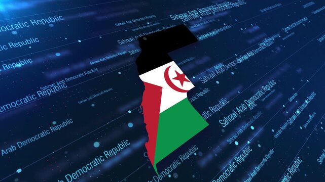 Sahrawi Arab Democratic Republic Geographic Map and Flag Animated Motion Graphic Background