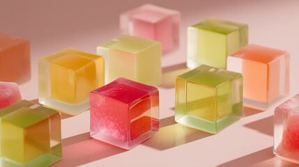 Fototapeta premium abstract background made of translucent gummy jelly shapes