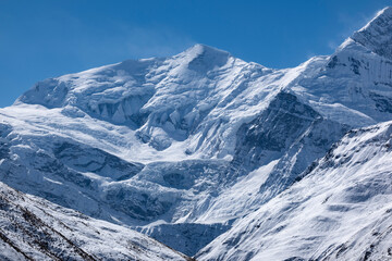 Obraz premium The Himalayas, covered in snow all year round, in Nepal.