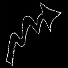 Hand Drawn Chalk Freehand Arrow on Chalkboard Background