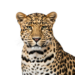 Obraz premium Plains Leopard Big Cat Isolated on White
